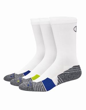 Men's Champion 3-Pairs Socks White | GPYSK6108