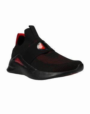 Men's Champion Acela Racer Sneakers Black / Deep Red | GPEVK5472