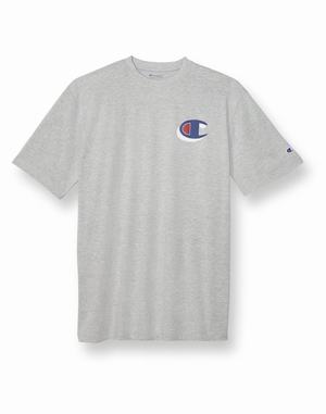 Men's Champion Classic C Logo Tops Grey | POFGR9048