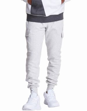 Men's Champion Classic Fleece Cargo 31" Jogger Grey Cream | IFJYM1386