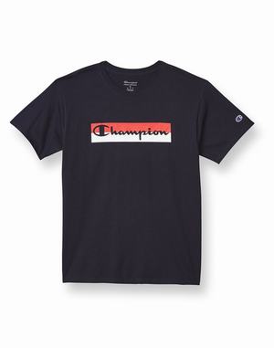 Men's Champion Classic Graphic USA Knockout T Shirts Navy | WBURT6290