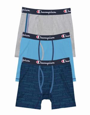 Men's Champion Everyday Comfort 3-pairs Underwear Grey / Blue | WGHBS9108