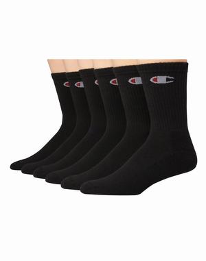 Men's Champion Gift Box of 6-Pairs Socks Black | EKUTY3409