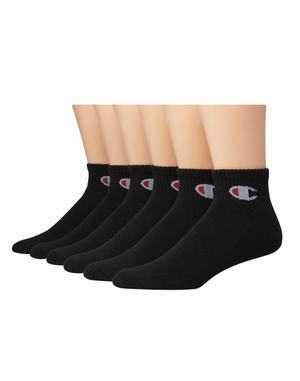 Men's Champion Gift Box of 6-Pairs Socks Black | TYHAQ6274