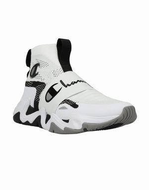 Men's Champion Hyper Future Hi Sneakers White / Black | IROFX0341