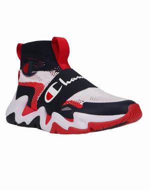 Men's Champion Hyper Future Hi Sneakers Deep Red / Navy | THSZI0925