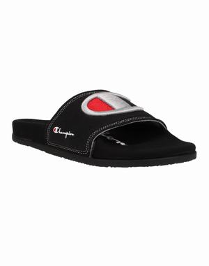 Men's Champion IPO SQUISH Slides Black / Grey | BEURF6795