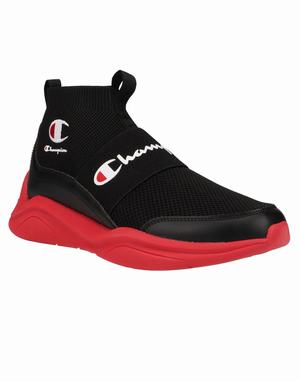 Men's Champion LEGEND Sneakers Black / Deep Red | MWIUK8034