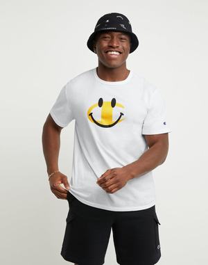 Men's Champion Lightweight Smiley Face T Shirts White | XNIRY8321