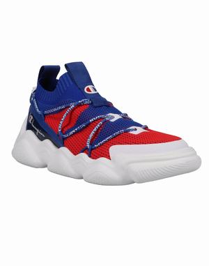 Men's Champion MELOSO FLUX SURF THE WEB Sneakers Deep Red / White | ZTVGC0325