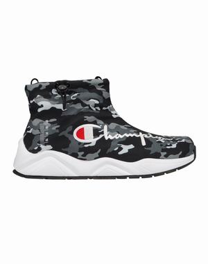 Men's Champion Rally Drizzle Sneakers Black / White | WENXV3564