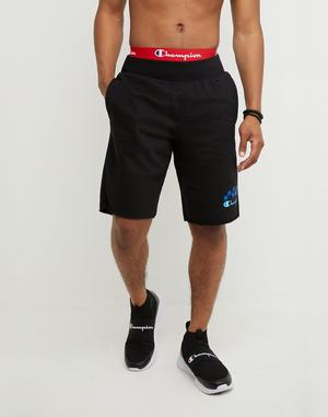 Men's Champion Reverse Weave Cut-off 10" Palm Script Logo Shorts Black | TINBJ4296