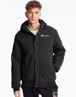 Men's Champion Reverse Weave Jackets Black | PEXGL8923