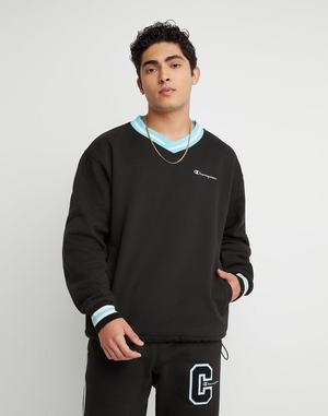 Men's Champion Reverse Weave Scout Script Hoodie Black | UDQLK0692