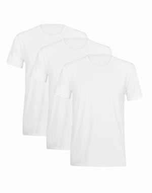 Men's Champion STRETCH 3-PACK T Shirts White / White / White | QGBWR2406