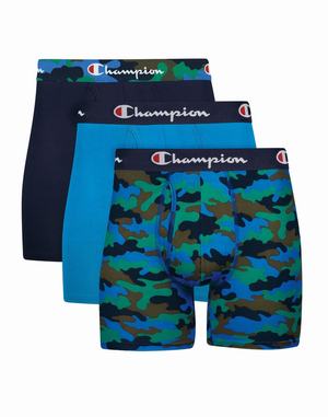 Men's Champion TOTAL SUPPORT LIGHTWEIGHT STRETCH 3-PAIRS Underwear Blue Camo / Navy / Royal / Navy / Black / Blue Camo | TSOBX6980