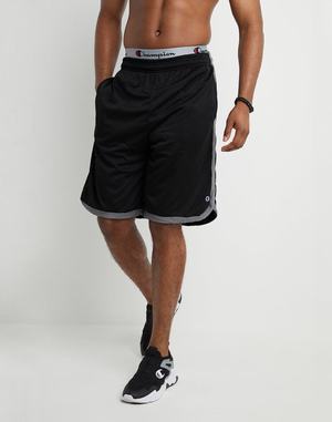 Men's Champion Taped Mesh 10" Shorts Black | AJCQN6789