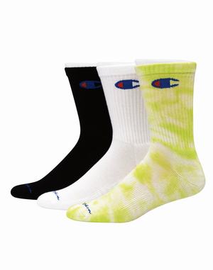 Men's Champion Tie-Dye Asst. 3-Pairs Socks Dark Grey | ACRGN9136