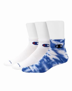 Men's Champion Tie-Dye Asst. 3-Pairs Socks Dark Grey | DBIOV9587