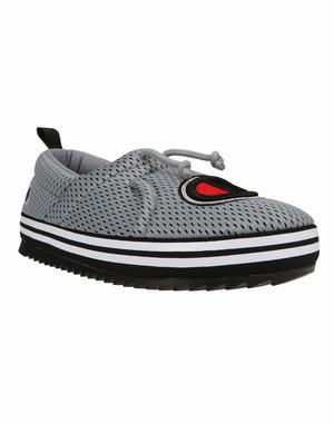 Men's Champion University Mesh Slippers Grey | UKIBL6782