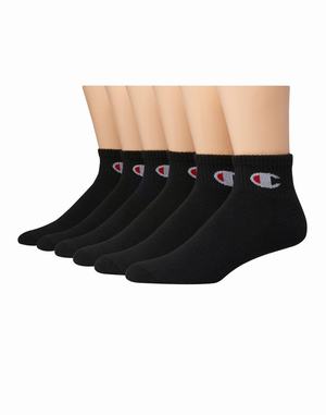 Women's Champion C Logo 6-pairs Socks Black | MASGV2596