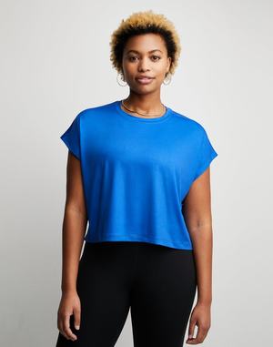 Women's Champion City Sport Boxy T Shirts Light Royal | EBKVA6251