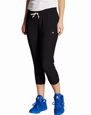 Women's Champion French Terry 22" Pants Black | MHJPR5430