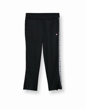 Women's Champion Game Day Track Star Logo Tape 28" Pants Black | DGSAX2914