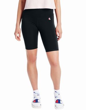 Women's Champion High Rise Bike 9" Inseam Shorts Black | DWHTF4760