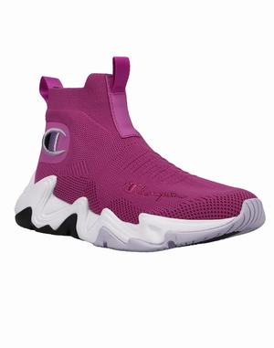 Women's Champion Hyper C Raw Smile Sneakers Fuchsia / Purple | NSGFM8910