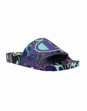 Women's Champion IPO Liquid Slides Purple / Multicolor | PUOYC3254