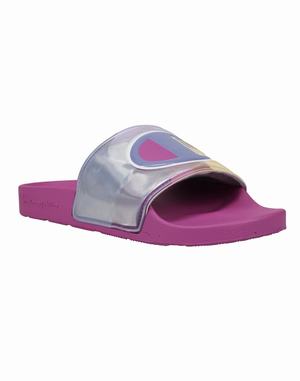 Women's Champion IPO Optic Slides Fuchsia Multicolor | DOCZY4352