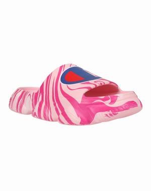 Women's Champion Meloso Squish Swirl Slides Pink | JKXEW2184