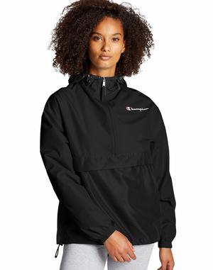 Women's Champion Packable Jackets Black | SHPTN7825