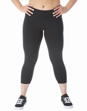 Women's Champion Soft Touch Crop 21" Leggings Black | OVYSH9701