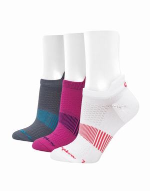 Women's Champion Sport 3-Pairs Socks White / Fuchsia / Grey | TSWCO0254