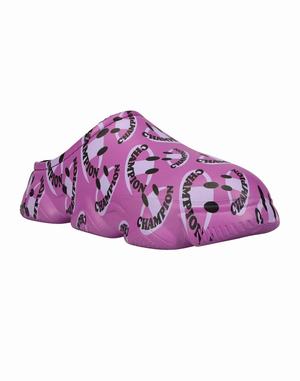 Women's Champion Super Meloso Smile Slides Fuchsia / Purple | PAUDE7089