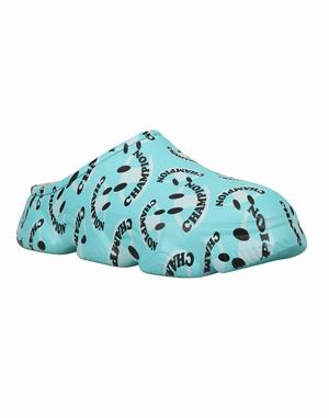 Women's Champion Super Meloso Smile Slides Turquoise / White | TFOAE1845