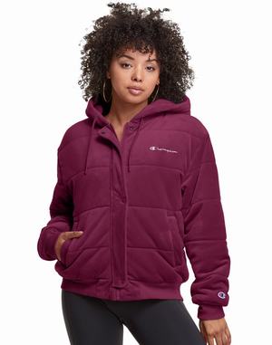 Women's Champion Velour EmbroideScript Logo Jackets Pink Beige | IAMRQ3952