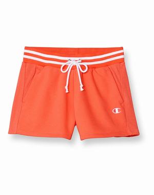 Women's Champion Yarn-Dyed Reverse Weave 3" Shorts Orange | HINEZ0569