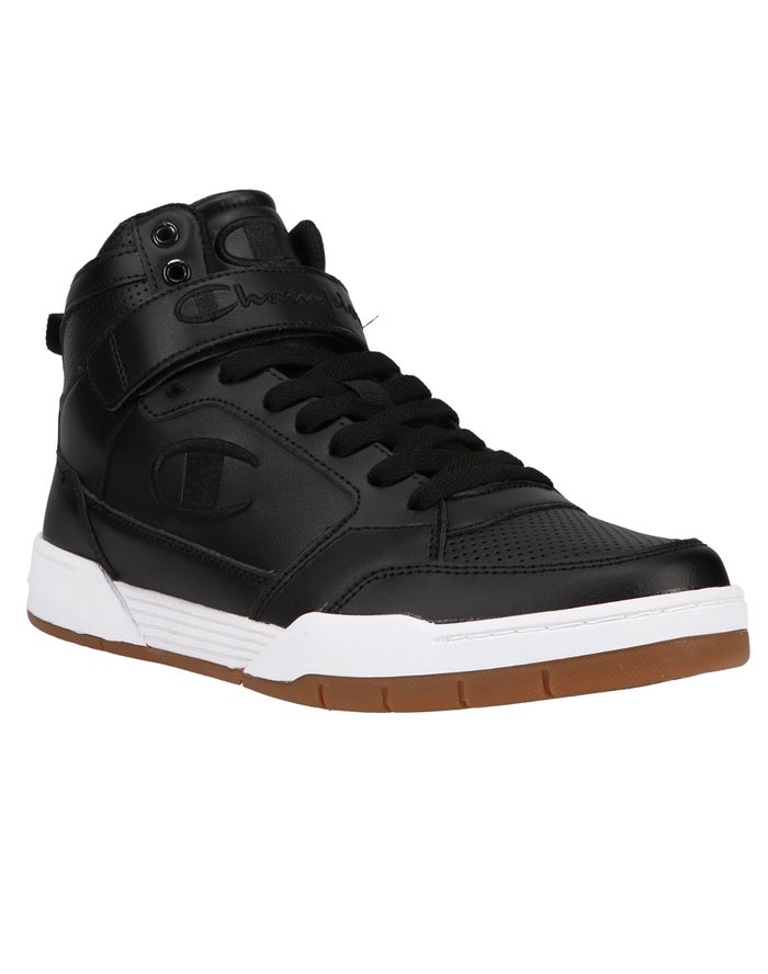 Men\'s Champion ARENA POWER HI Sneakers Black | RPMUL8401