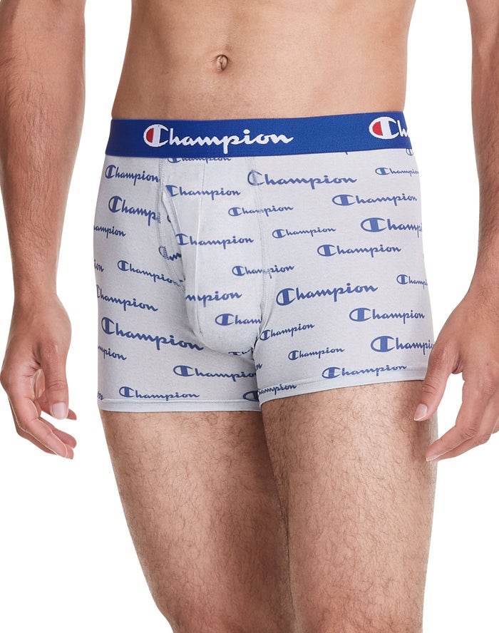 Men's Champion COTTON STRETCH 3-PAIRS Underwear Grey / Royal / Royal / Royal / Orange / Black / Red | JNWTD5874