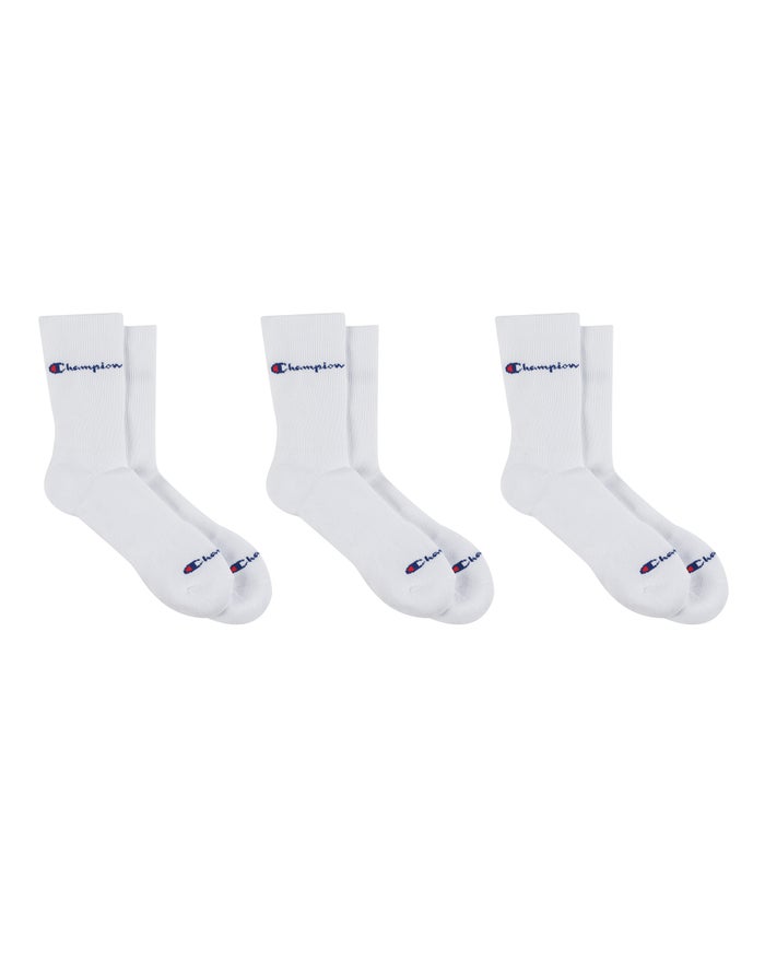 Men's Champion Compression Mid-3-pairs Socks Black | FTHDL5370