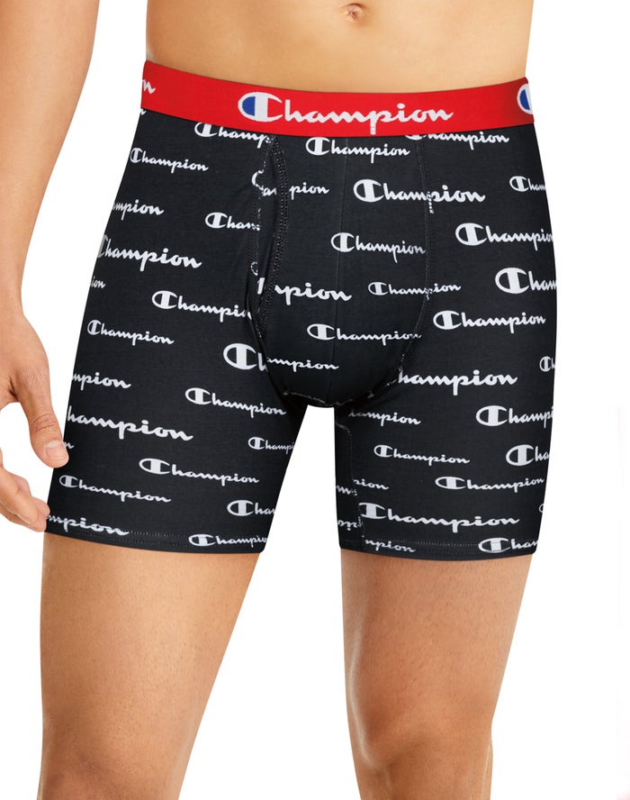 Men's Champion EVERY DAY COTTON STRETCH 3-PAIRS Underwear Grey / Red / Black / White / Red / Black / Red | NRCOI6120