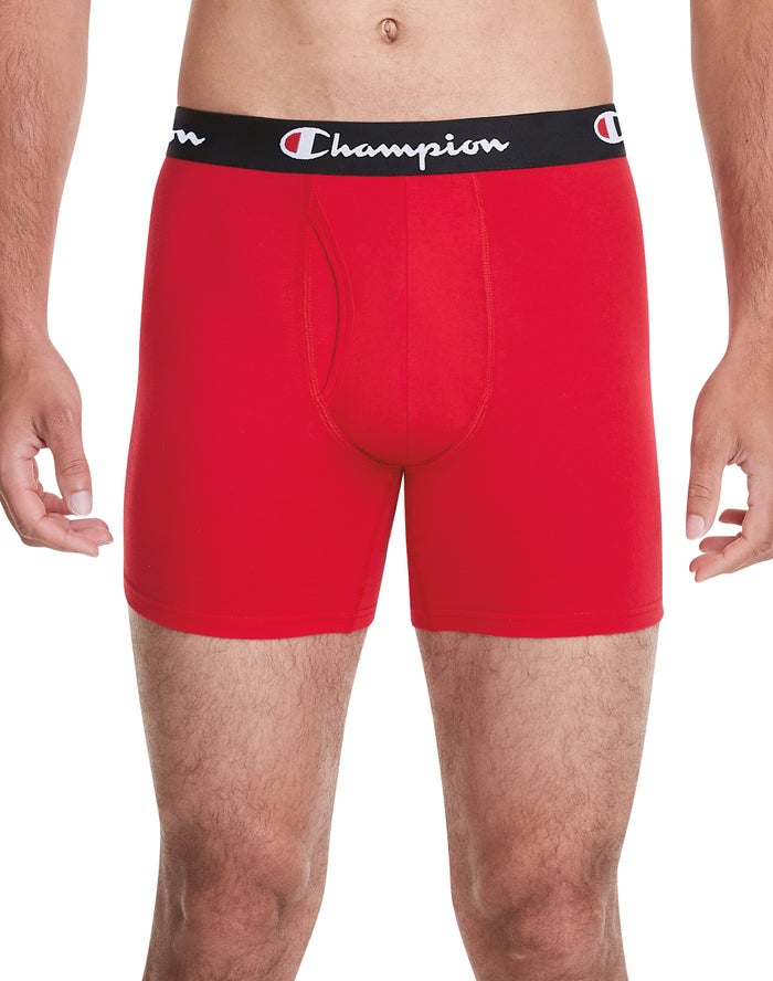 Men's Champion EVERY DAY COTTON STRETCH 3-PAIRS Underwear Royal White / Black / Black / Grey / Red / Black | TWGIP1298