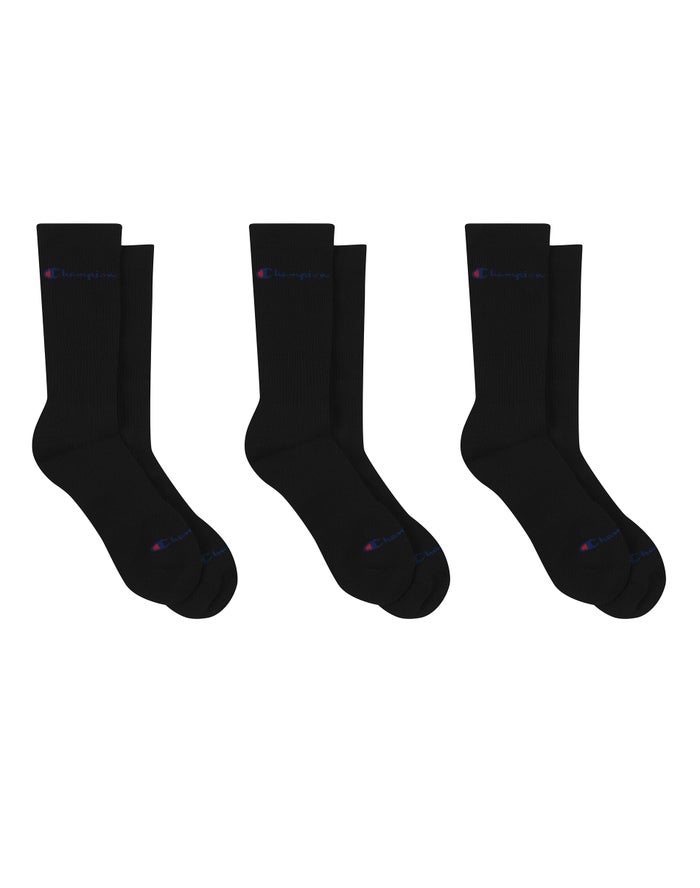 Men's Champion Graduated Compression 3-pairs Socks Black | WJTQZ2078