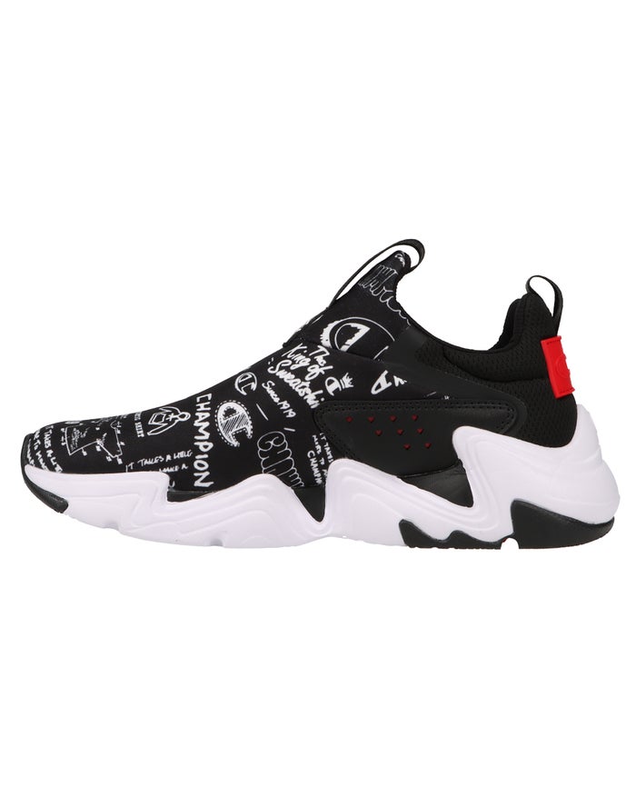 Men's Champion Hyper Apex Doodle Sneakers Black / White | ZJTUA3769