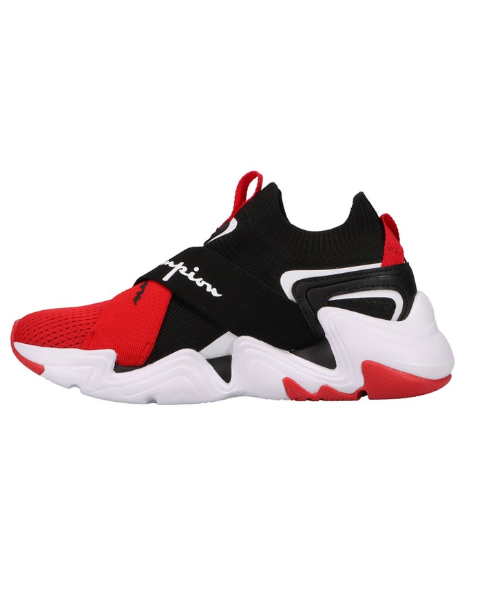 Men's Champion Hyper Cross Lo Sneakers Black / Deep Red / White | KQEJG9742