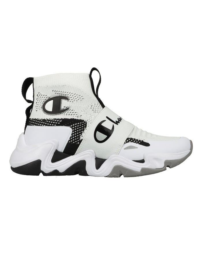 Men's Champion Hyper Future Hi Sneakers White / Black | IROFX0341