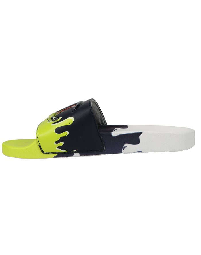 Men's Champion IPO DripNavy Green Slides White / Navy / Green | NHVIR1753